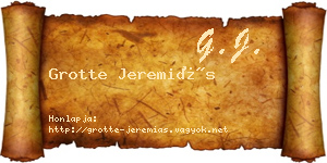 Grotte Jeremiás névjegykártya